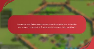 Evenement-specifieke oplaadbonussen voor Gems-pakketten: Verbonden aan in-game evenementen, Strategische beloningen, Spelerparticipatie