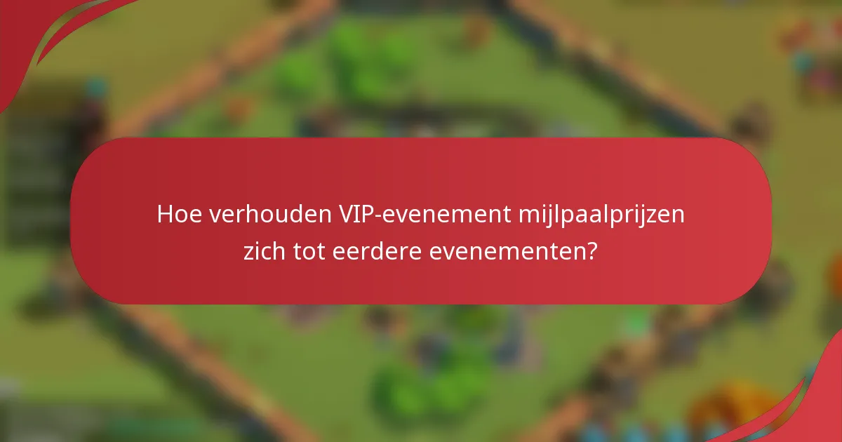 Hoe verhouden VIP-evenement mijlpaalprijzen zich tot eerdere evenementen?
